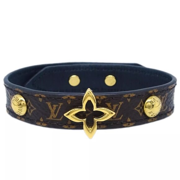 Louis Vuitton Brown Monogram Blooming Bracelet M6534 BC3129 #17 115377